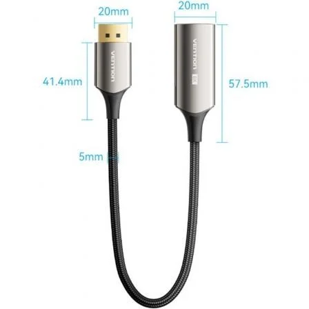 Vention HFNBC Adaptador DisplayPort Macho a HDMI Hembra 8K 60Hz 4K 120Hz Negro Vention HFNBC Adaptador DisplayPort Macho a HDMI Hembra 8K 60Hz 4K 120Hz Negro